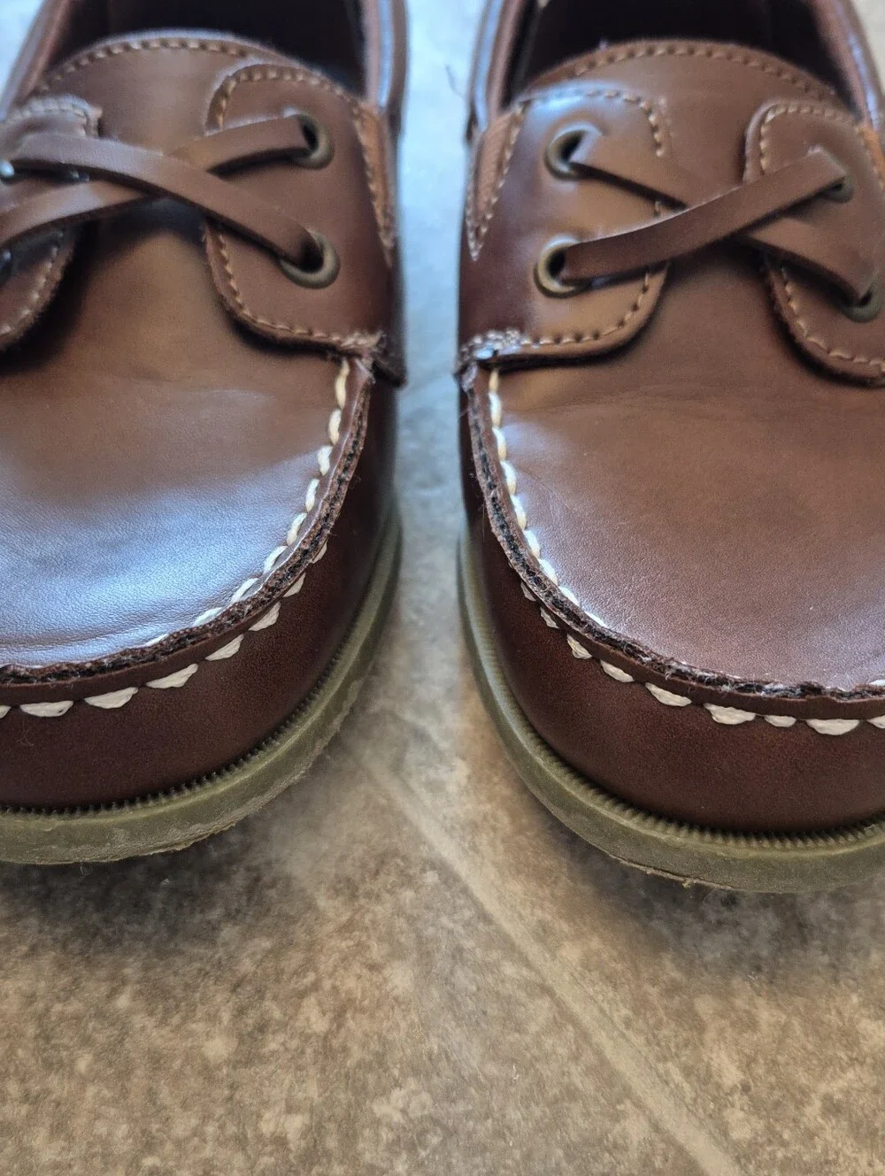 Carter's Boys Kids Brown Leather Boat Shoes Size 1M Eur 32